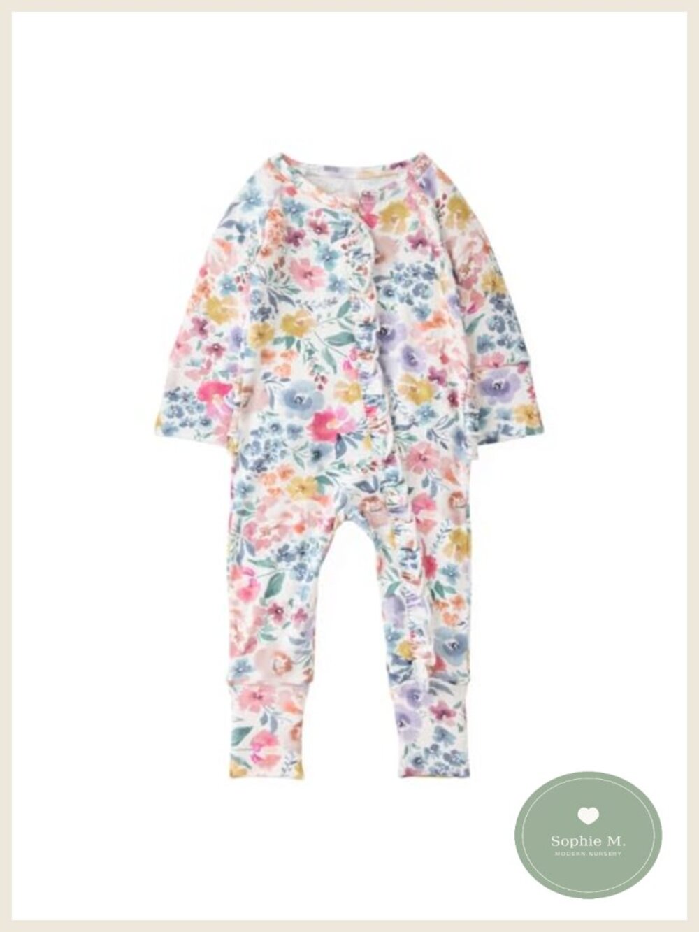 Little Sleepies Ruffle Zippy Viscose from Bamboo Baby Sleeper